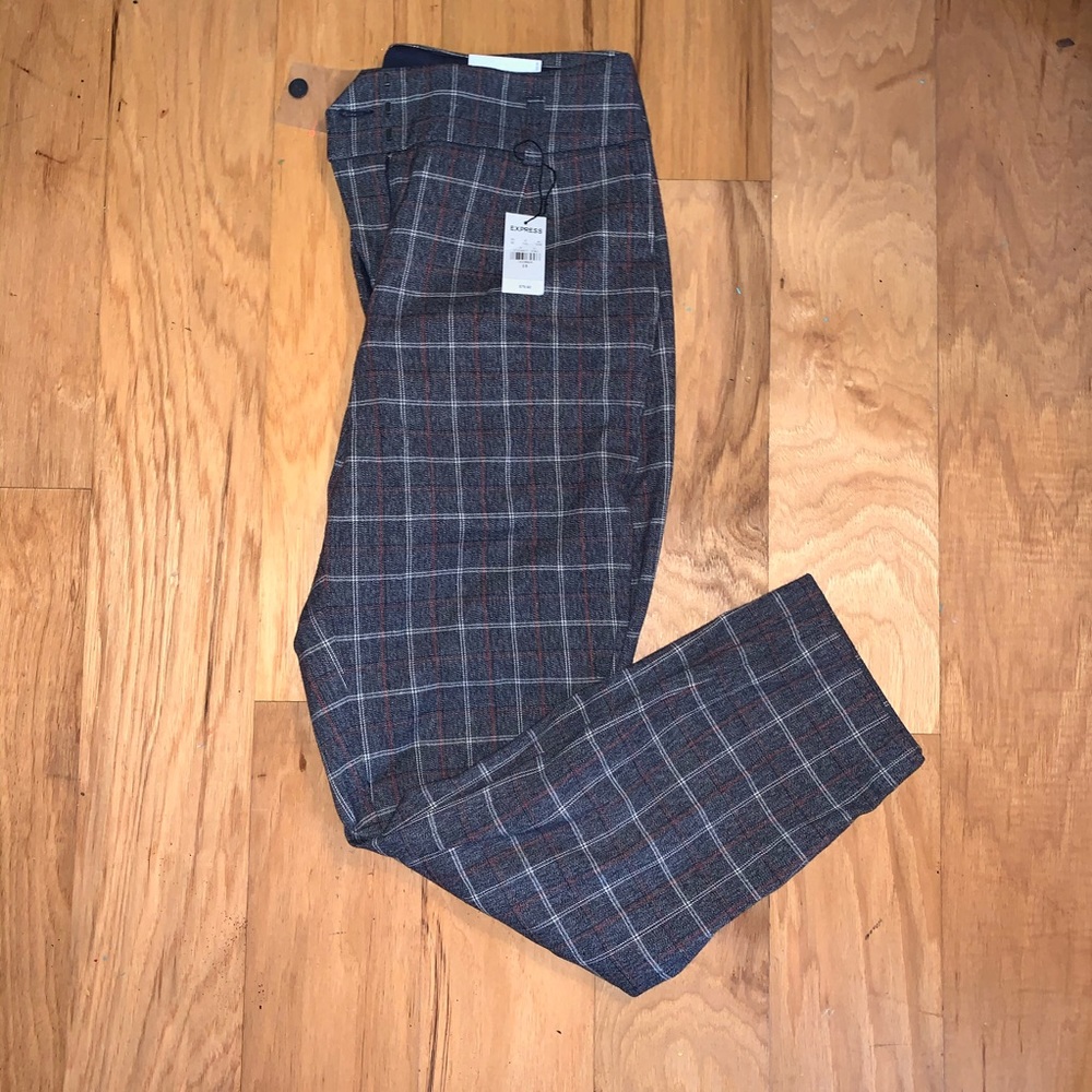 Express Plaid Ankle/High Rise Pants